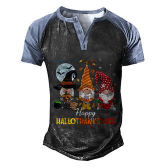 Funny Halloween Gnomes Lover Halloween Merry Christmas Happy Hallothanksmas Men's Henley Shirt Raglan Sleeve 3D Print T-shirt - Thegiftio UK