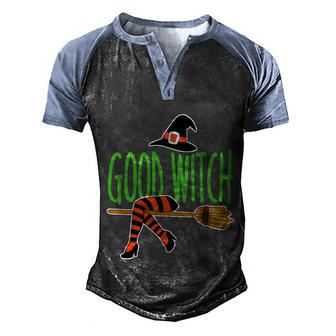 Funny Halloween Good Witch Funny Halloween Graphic Design Printed Casual Daily Basic V2 Men's Henley Shirt Raglan Sleeve 3D Print T-shirt - Thegiftio UK