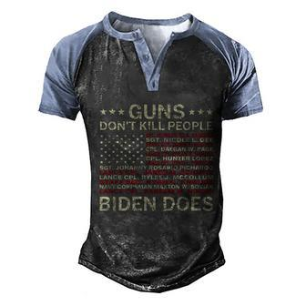 Funny Halloween GunS Dont Like KiLls People Biden Does American Flag Men's Henley Shirt Raglan Sleeve 3D Print T-shirt - Thegiftio UK