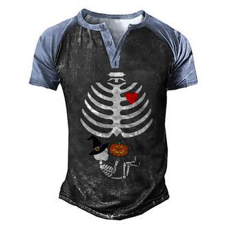 Funny Halloween Halloween Baby Skeleton Pumpkin Graphic Design Printed Casual Daily Basic Men's Henley Shirt Raglan Sleeve 3D Print T-shirt - Thegiftio UK