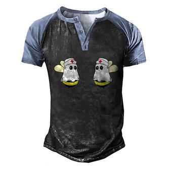 Funny Halloween Halloween Boo Bees Funny Nurse Ghost Graphic Design Printed Casual Daily Basic Men's Henley Shirt Raglan Sleeve 3D Print T-shirt - Thegiftio UK