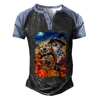 Funny Halloween Halloween Dogs And Cats Selfie Graphic Design Printed Casual Daily Basic Men's Henley Shirt Raglan Sleeve 3D Print T-shirt - Thegiftio UK