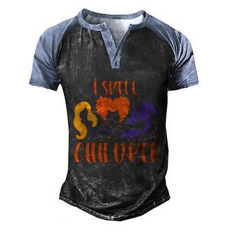 Funny Halloween Halloween Hocus Pocus I Smell Children Graphic Design Printed Casual Daily Basic V2 Men's Henley Shirt Raglan Sleeve 3D Print T-shirt - Thegiftio UK