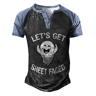 Funny Halloween Halloween Lets Get Sheet Faced Ghost Graphic Design Printed Casual Daily Basic Men's Henley Shirt Raglan Sleeve 3D Print T-shirt - Thegiftio UK