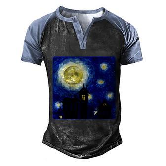 Funny Halloween Halloween Nights Starry Night Painting Graphic Design Printed Casual Daily Basic Men's Henley Shirt Raglan Sleeve 3D Print T-shirt - Thegiftio UK
