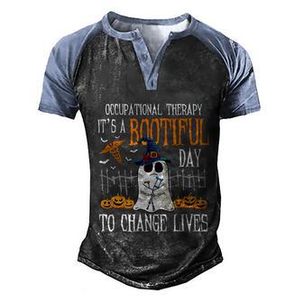 Funny Halloween Halloween Occupational Therapy A Bootiful Day To Save Lives Men's Henley Shirt Raglan Sleeve 3D Print T-shirt - Thegiftio UK