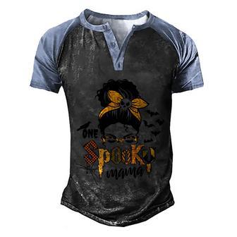 Funny Halloween Halloween One Spooky Mama Mom Halloween Spooky Boo Crew M Men's Henley Shirt Raglan Sleeve 3D Print T-shirt - Thegiftio UK