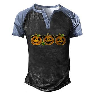 Funny Halloween Halloween Panda Pumpkins Graphic Design Printed Casual Daily Basic V2 Men's Henley Shirt Raglan Sleeve 3D Print T-shirt - Thegiftio UK