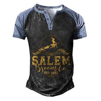 Funny Halloween Halloween Salem Broom Co Est Graphic Design Printed Casual Daily Basic Men's Henley Shirt Raglan Sleeve 3D Print T-shirt - Thegiftio UK