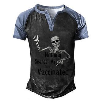 Funny Halloween Halloween Skeleton Funny Halloween Fully Vaccinated Halloween Men's Henley Shirt Raglan Sleeve 3D Print T-shirt - Thegiftio UK