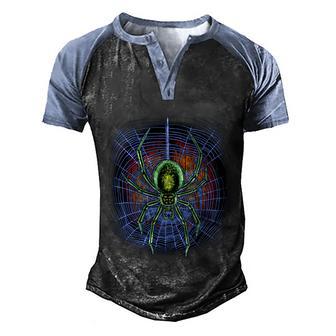 Funny Halloween Halloween Spiderweb Creepy Spider Graphic Design Printed Casual Daily Basic Men's Henley Shirt Raglan Sleeve 3D Print T-shirt - Thegiftio UK