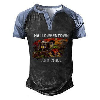 Funny Halloween Halloween Town And Chill Graphic Design Printed Casual Daily Basic V2 Men's Henley Shirt Raglan Sleeve 3D Print T-shirt - Thegiftio UK
