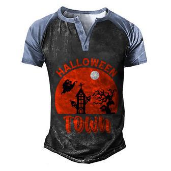 Funny Halloween Halloween Town Graphic Design Printed Casual Daily Basic Men's Henley Shirt Raglan Sleeve 3D Print T-shirt - Thegiftio UK