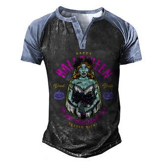 Funny Halloween Happy Halloween Zombie Bride Ghoulfriends Zombies Funny Men's Henley Shirt Raglan Sleeve 3D Print T-shirt - Thegiftio UK
