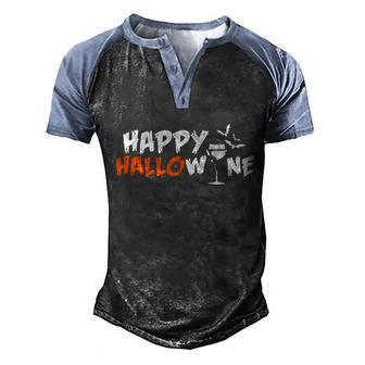 Funny Halloween Happy Hallowine Funny Halloween Graphic Design Printed Casual Daily Basic V2 Men's Henley Shirt Raglan Sleeve 3D Print T-shirt - Thegiftio UK