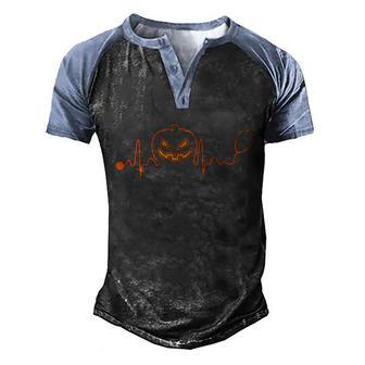 Funny Halloween Heartbeat Halloween I Love Halloween Min Graphic Design Printed Casual Daily Basic Men's Henley Shirt Raglan Sleeve 3D Print T-shirt - Thegiftio UK