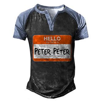 Funny Halloween Hello My Name Is Peter Peter Graphic Design Printed Casual Daily Basic Men's Henley Shirt Raglan Sleeve 3D Print T-shirt - Thegiftio UK