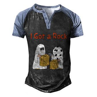 Funny Halloween I Got A Rock Lazy Day Halloween Costume Funny Trick Or Treat Men's Henley Shirt Raglan Sleeve 3D Print T-shirt - Thegiftio UK