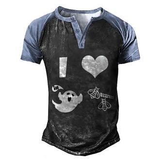 Funny Halloween I Heart Boo Beez Graphic Design Printed Casual Daily Basic Men's Henley Shirt Raglan Sleeve 3D Print T-shirt - Thegiftio UK