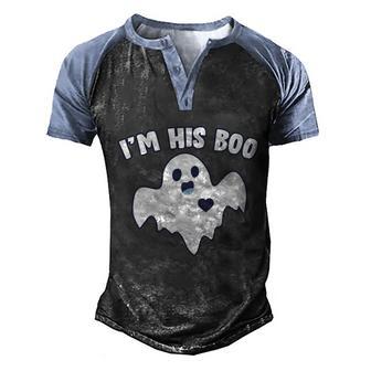 Funny Halloween Im His Boo Matching Halloween Graphic Design Printed Casual Daily Basic Men's Henley Shirt Raglan Sleeve 3D Print T-shirt - Thegiftio UK
