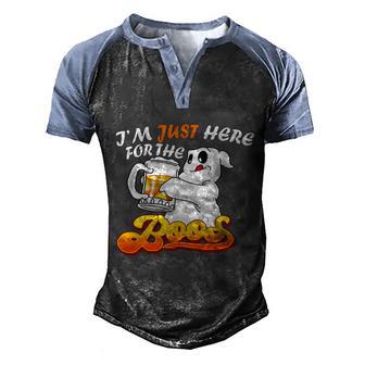 Funny Halloween Im Just Here For The Boos Fun Halloween Graphic Design Printed Casual Daily Basic Men's Henley Shirt Raglan Sleeve 3D Print T-shirt - Thegiftio UK