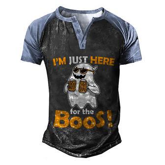 Funny Halloween Im Just Here For The Boos Halloween Graphic Design Printed Casual Daily Basic Men's Henley Shirt Raglan Sleeve 3D Print T-shirt - Thegiftio UK