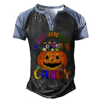 Funny Halloween Im Just Here For The Candy Graphic Design Printed Casual Daily Basic Men's Henley Shirt Raglan Sleeve 3D Print T-shirt - Thegiftio UK