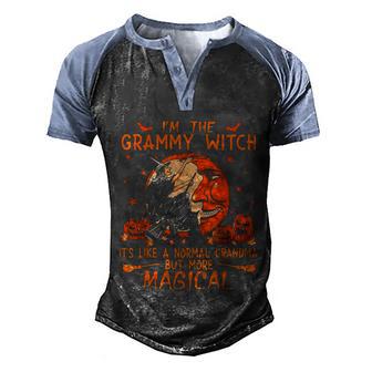 Funny Halloween Im The Grammy Witch Its Like A Normal Grandma But More Magica Men's Henley Shirt Raglan Sleeve 3D Print T-shirt - Thegiftio UK