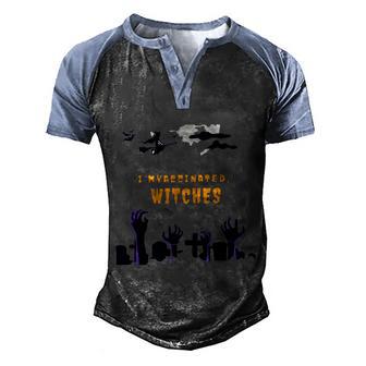 Funny Halloween Im Vaccinated Witches Halloween Graphic Design Printed Casual Daily Basic Men's Henley Shirt Raglan Sleeve 3D Print T-shirt - Thegiftio UK