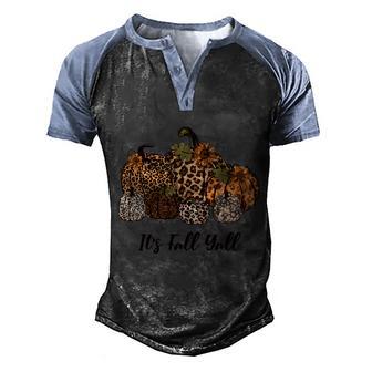 Funny Halloween LeopardpumpkinhalloweenCheetahpumpkinItsfallyall Graphic Design Printed Casual Daily Basic Men's Henley Shirt Raglan Sleeve 3D Print T-shirt - Thegiftio UK
