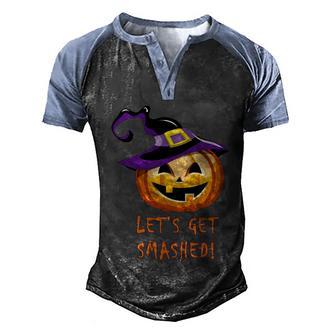 Funny Halloween Lets Get Smashed Funny Halloween Graphic Design Printed Casual Daily Basic Men's Henley Shirt Raglan Sleeve 3D Print T-shirt - Thegiftio UK