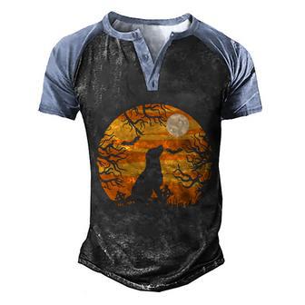 Funny Halloween Lonely Dog Halloween Vintage Bat Min Graphic Design Printed Casual Daily Basic Men's Henley Shirt Raglan Sleeve 3D Print T-shirt - Thegiftio UK
