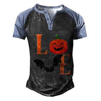 Funny Halloween Love Halloween Pumpkin Bat Graphic Design Printed Casual Daily Basic Men's Henley Shirt Raglan Sleeve 3D Print T-shirt - Thegiftio UK