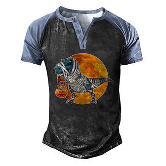 Funny Halloween Mummy Trex Graphic Design Printed Casual Daily Basic Men's Henley Shirt Raglan Sleeve 3D Print T-shirt - Thegiftio UK