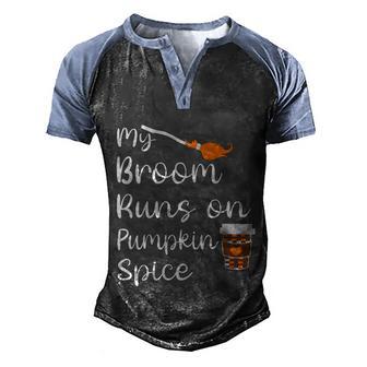 Funny Halloween My Broom Runs On Pumpkin Halloween Min Graphic Design Printed Casual Daily Basic Men's Henley Shirt Raglan Sleeve 3D Print T-shirt - Thegiftio UK