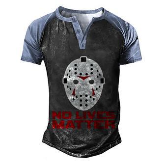 Funny Halloween No Lives Matter Scary Halloween Mask Graphic Design Printed Casual Daily Basic Men's Henley Shirt Raglan Sleeve 3D Print T-shirt - Thegiftio UK