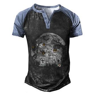 Funny Halloween Skeletons Dancing Skeletons Funny Halloween Min Graphic Design Printed Casual Daily Basic Men's Henley Shirt Raglan Sleeve 3D Print T-shirt - Thegiftio UK