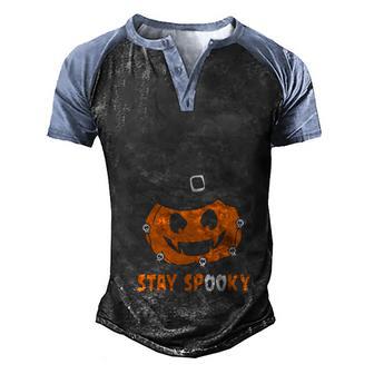 Funny Halloween Stay Spooky Halloween Pumpkin Witch Min Graphic Design Printed Casual Daily Basic Men's Henley Shirt Raglan Sleeve 3D Print T-shirt - Thegiftio UK