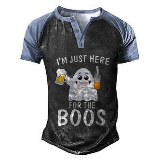Funny Halloween Tee Im Just Here For The Boos Costume Graphic Design Printed Casual Daily Basic Men's Henley Shirt Raglan Sleeve 3D Print T-shirt - Thegiftio UK
