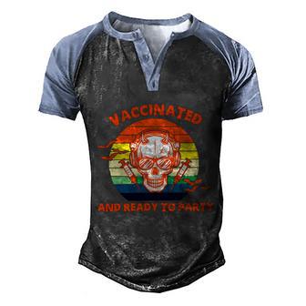 Funny Halloween Vaccinated And Ready For Party Halloween Vaccinated Halloween Men's Henley Shirt Raglan Sleeve 3D Print T-shirt - Thegiftio UK