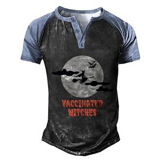 Funny Halloween Vaccinated Witches Funny Halloween Graphic Design Printed Casual Daily Basic Men's Henley Shirt Raglan Sleeve 3D Print T-shirt - Thegiftio UK