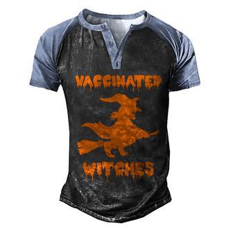 Funny Halloween Vaccinated Witches Halloween Witch Graphic Design Printed Casual Daily Basic Men's Henley Shirt Raglan Sleeve 3D Print T-shirt - Thegiftio UK