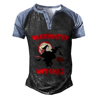 Funny Halloween Vaccinated Witches Spooky Witch Halloween Graphic Design Printed Casual Daily Basic Men's Henley Shirt Raglan Sleeve 3D Print T-shirt - Thegiftio UK