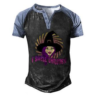 Funny Halloween Witch I Smell Children Graphic Design Printed Casual Daily Basic Men's Henley Shirt Raglan Sleeve 3D Print T-shirt - Thegiftio UK