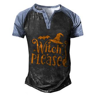 Funny Halloween Witch Please Witch Spooky Halloween Broom Graphic Design Printed Casual Daily Basic Men's Henley Shirt Raglan Sleeve 3D Print T-shirt - Thegiftio UK