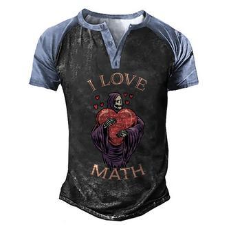 Funny I Love Math Grim Reaper Graphic Design Printed Casual Daily Basic Men's Henley Shirt Raglan Sleeve 3D Print T-shirt - Thegiftio UK