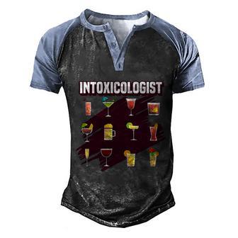 Funny Intoxicologist Alcohol Intoxication Bartender Meaningful Gift Graphic Design Printed Casual Daily Basic Men's Henley Shirt Raglan Sleeve 3D Print T-shirt - Thegiftio UK