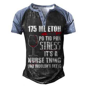 Funny Nurse Wine Lover Men's Henley Shirt Raglan Sleeve 3D Print T-shirt - Thegiftio UK