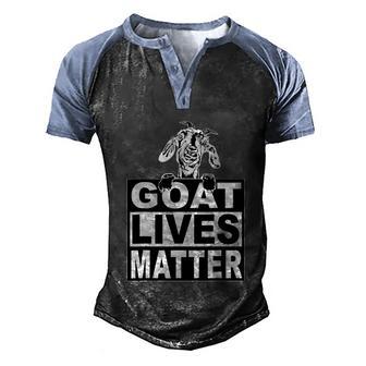 Funny Quote Goat Lives Matter Graphic Design Printed Casual Daily Basic Men's Henley Shirt Raglan Sleeve 3D Print T-shirt - Thegiftio UK