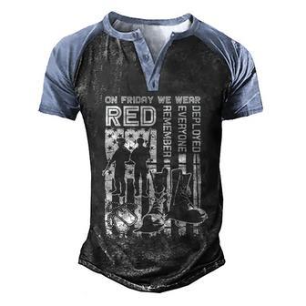 Funny Red Friday Military Gift On Friday We Wear Red Veteran Gift Graphic Design Printed Casual Daily Basic Men's Henley Shirt Raglan Sleeve 3D Print T-shirt - Thegiftio UK